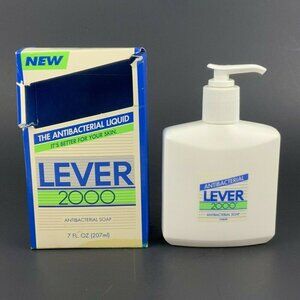 Lever 2000 Antibacterial Liquid Soap 7 Fl Oz Original Box Pump Bottle USA 1992